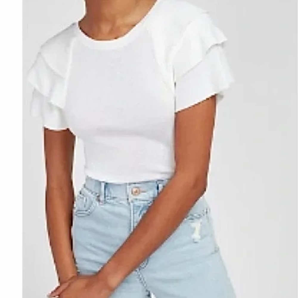 NWT Express Ruffle sweater top Size M